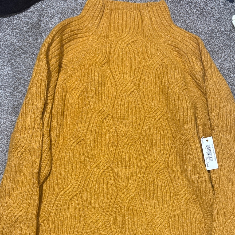 Amazon Essentials Mustard Cowl Neck Sweater